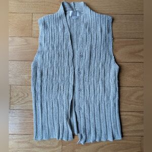 Stylish Women's Gray Cardigan Vest
